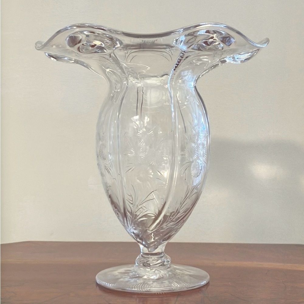 Clear Art Nouveau Vase